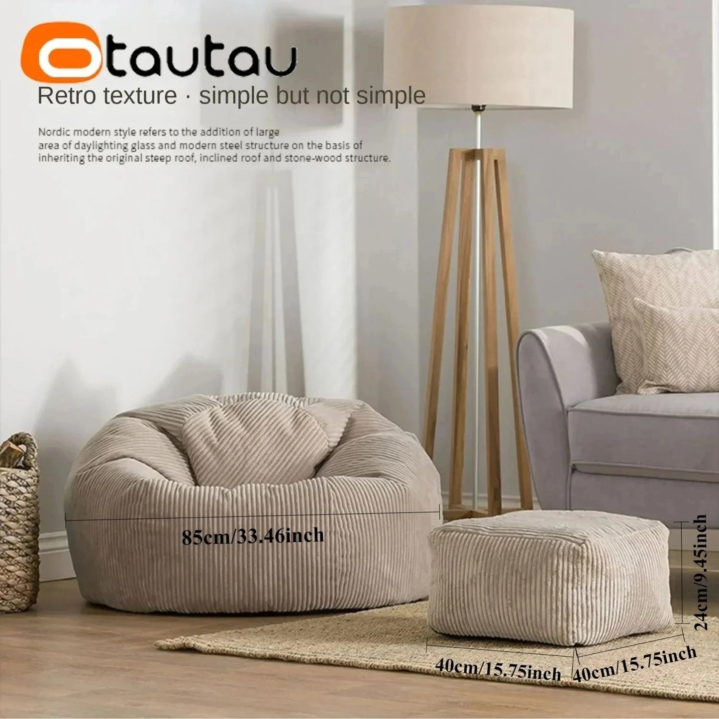 Kinnetics™ Soft-Touch Corduroy Bean Bag Cover