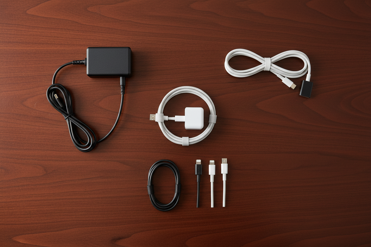 Don't have them connected to the laptop, just have them organised on a desk